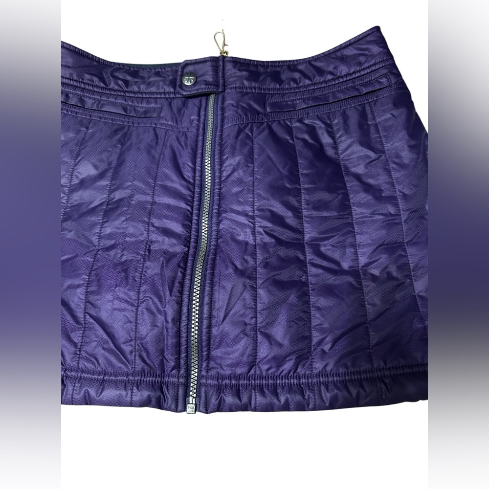 Athleta Insulated Quilted Mini Skirt Women’s Size 8 Purple Zip Front Active - Picture 2 of 7